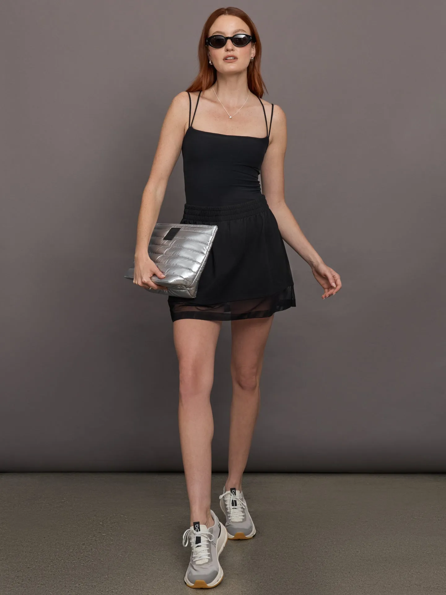 Boyfriend Mini Skirt W/ Mesh - Black sold by Carbon38 product image thumbnail 2