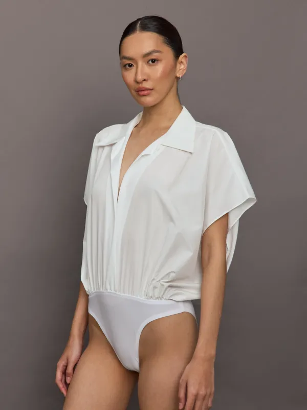 Super OS Sleeveless BF NK Shirt Bodysuit - Snow White sold by Carbon38