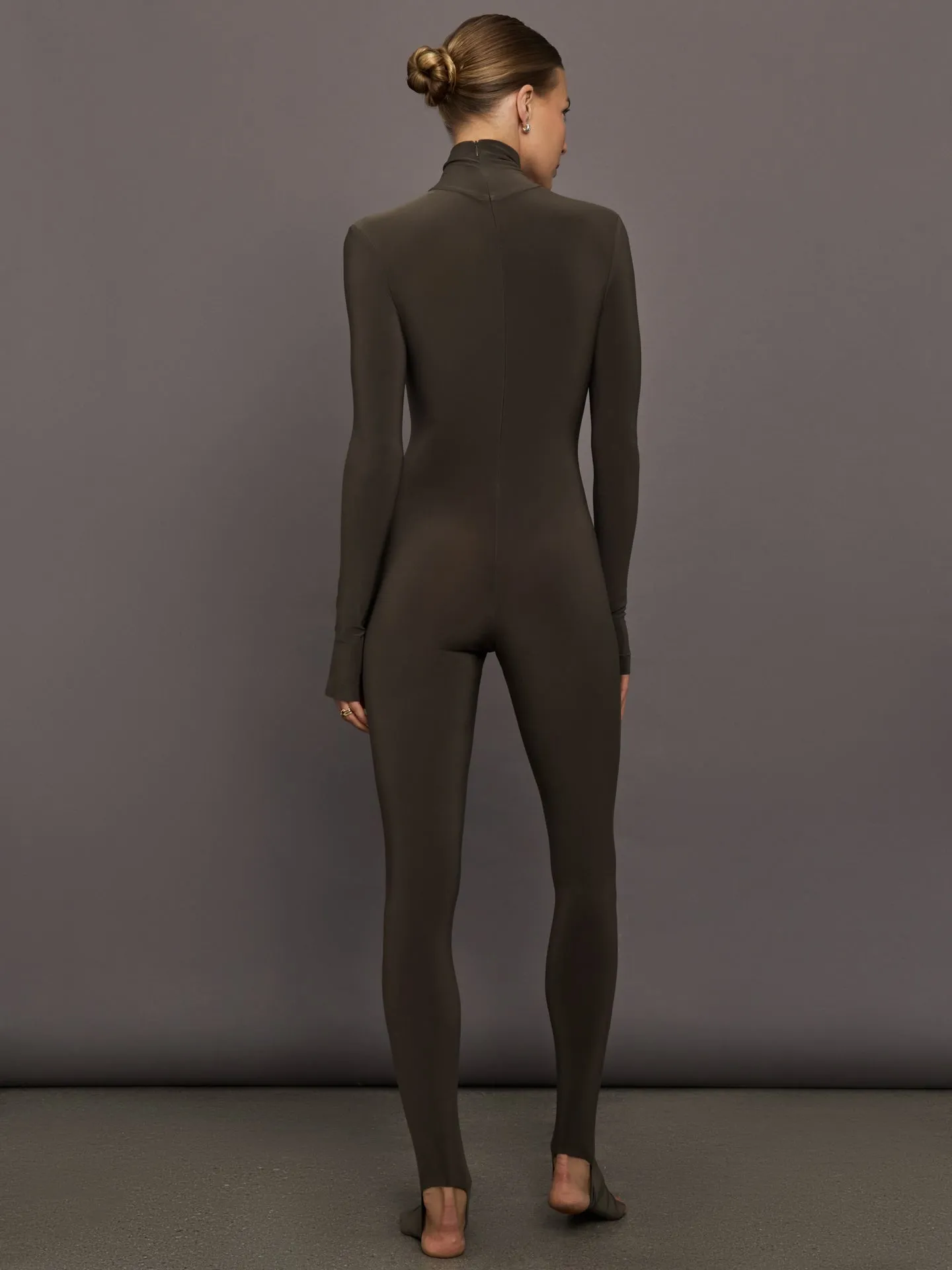 Long Sleeve Slim Fit Turtle Catsuit W/Footie - Bark sold by Carbon38 product image thumbnail 4