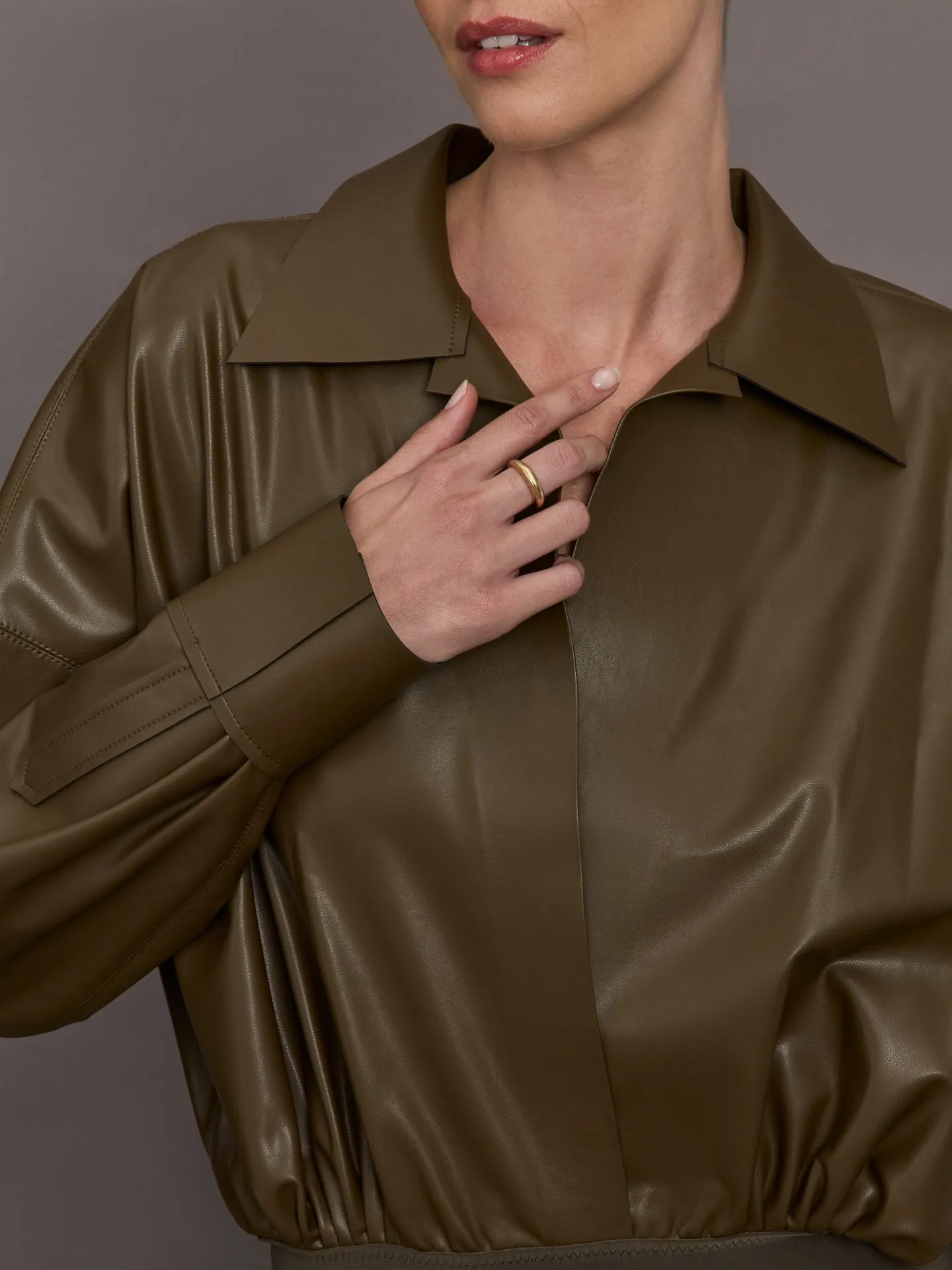Super Oversized Boyfriend NK Shirt Bodysuit - Bark sold by Carbon38 product image thumbnail 5