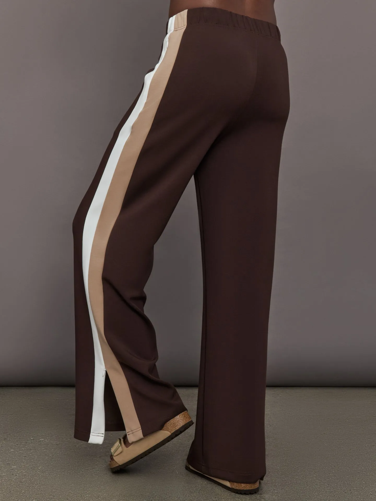 Wide Leg Track Pant in Scuba - Chocolate Torte sold by Carbon38 product image thumbnail 4