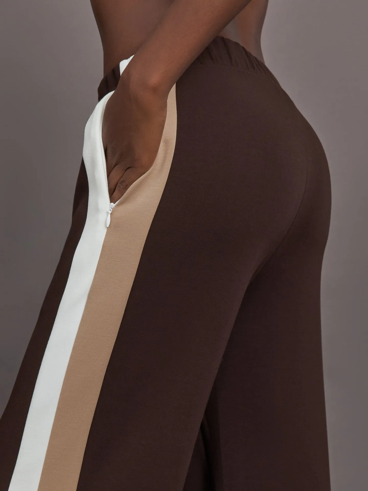 Wide Leg Track Pant in Scuba - Chocolate Torte sold by Carbon38 product image thumbnail 5