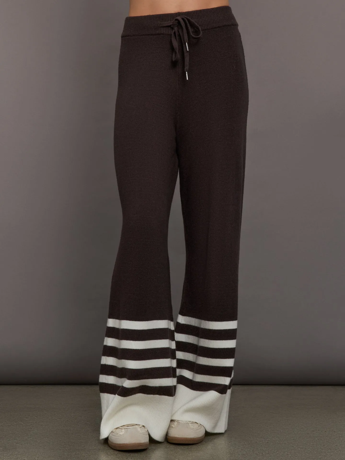 Striped Sweater Pant - Chocolate Torte / Off White sold by Carbon38
