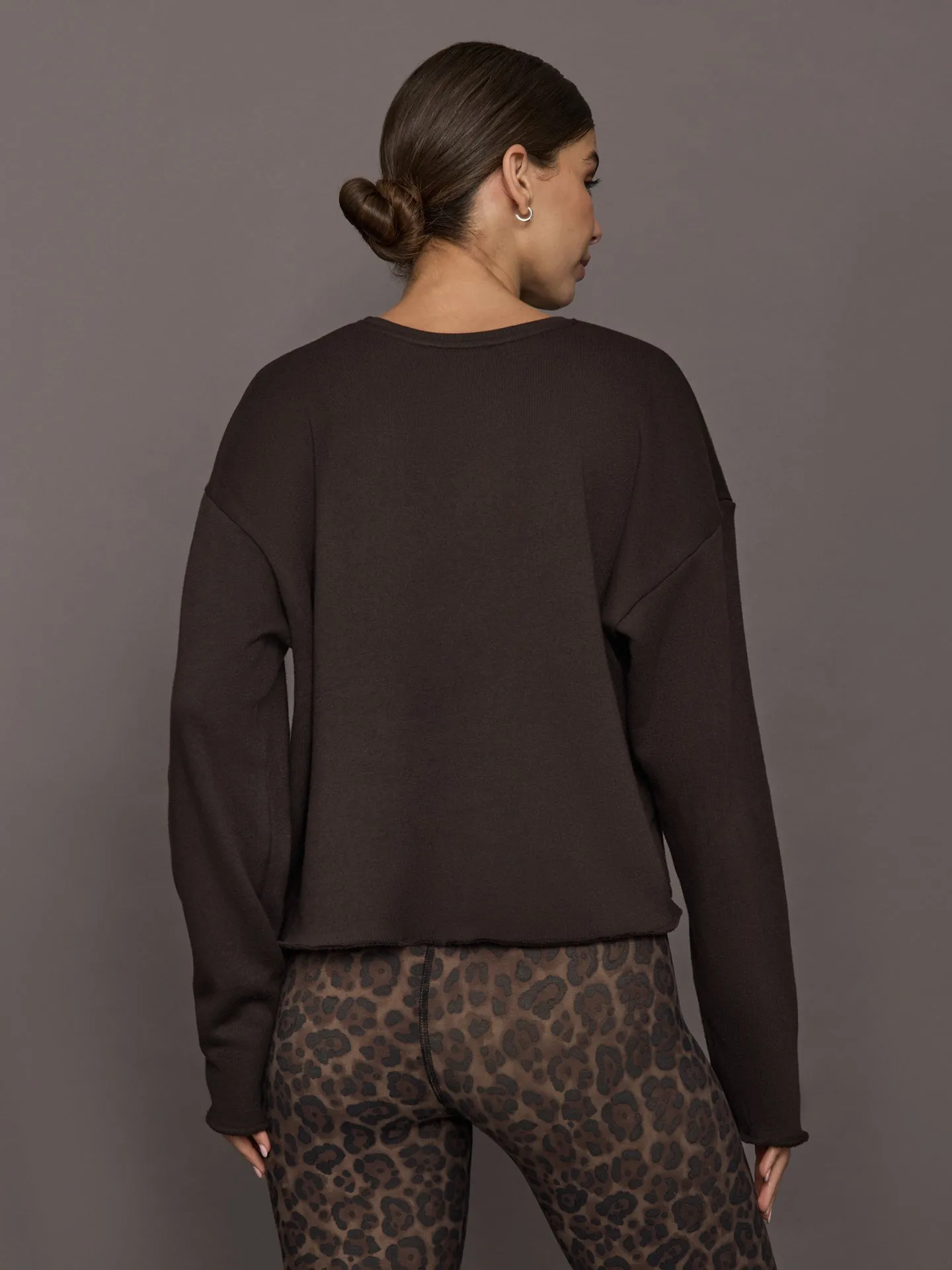 Crew Neck Sweatshirt in French Terry - Chocolate Torte sold by Carbon38 product image thumbnail 4