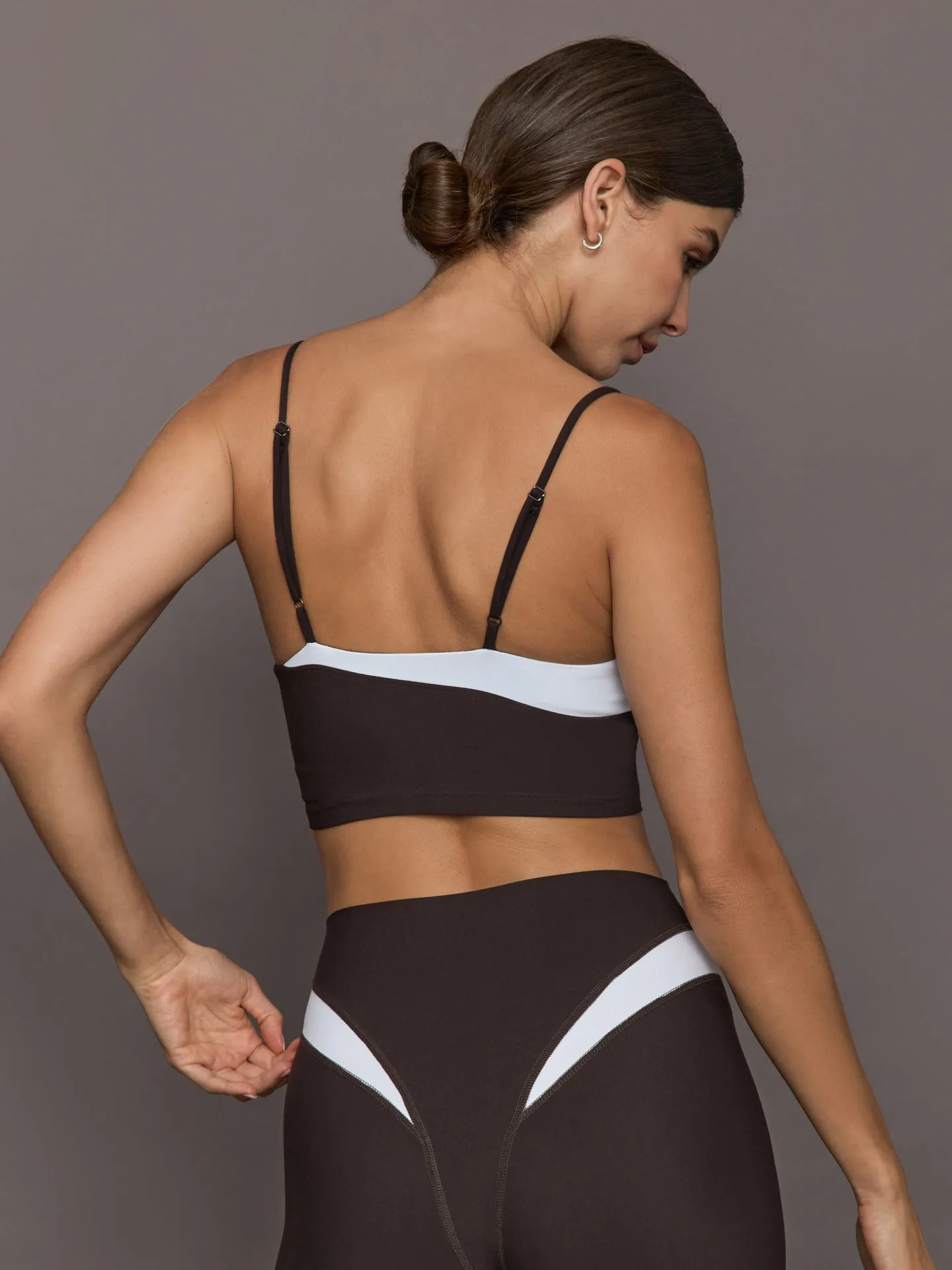 Spliced Colorblock Bra in Melt - Chocolate Torte / White sold by Carbon38 product image thumbnail 2