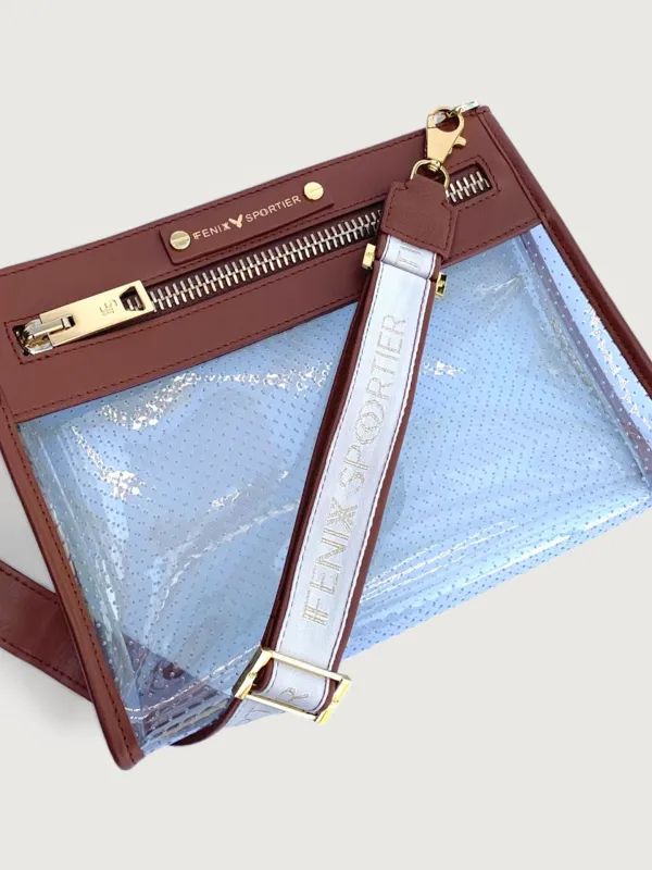 Front Row Bag - Tan Leather/Clear sold by Carbon38