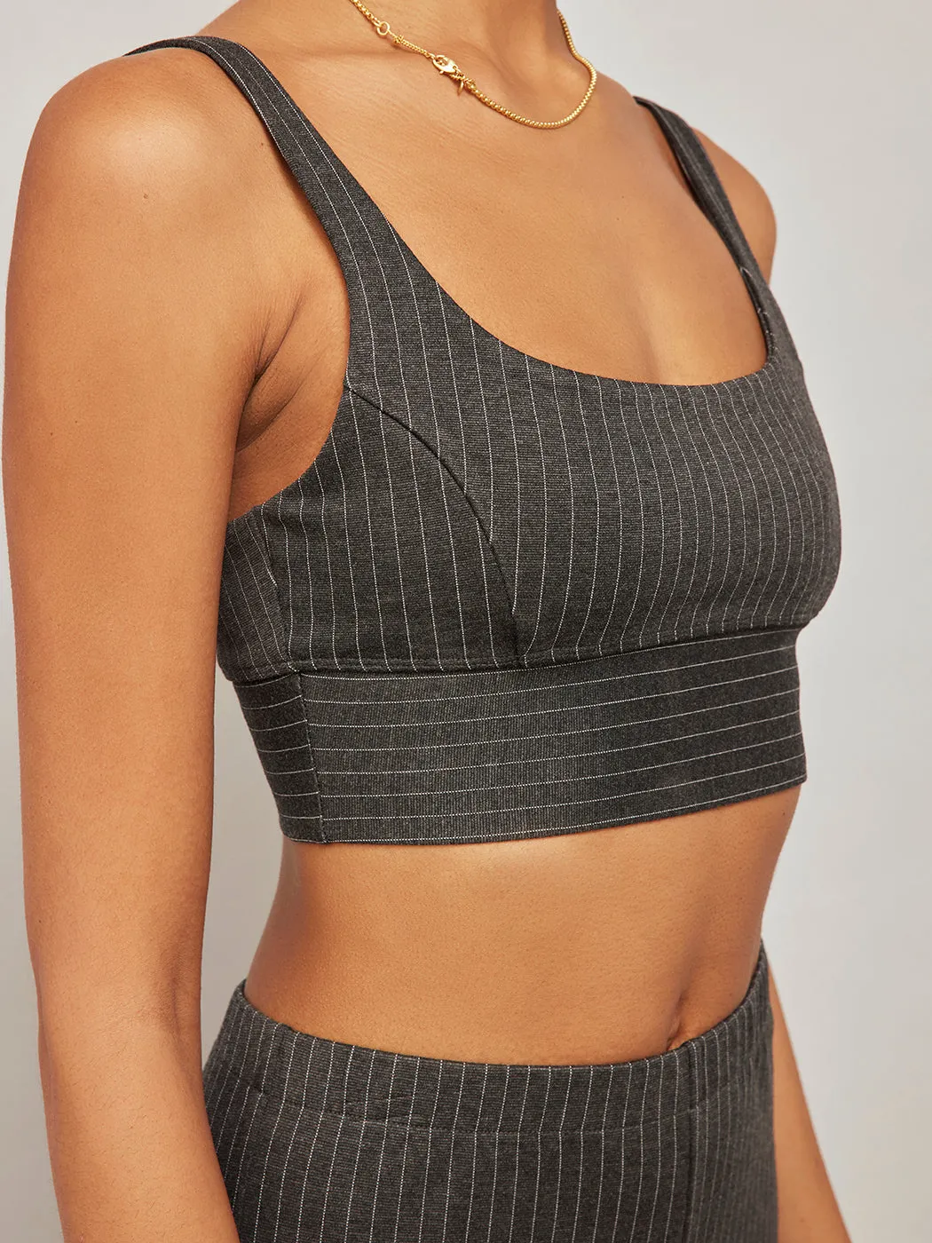 Pinstripe Bra - Charcoal sold by Carbon38 product image thumbnail 4