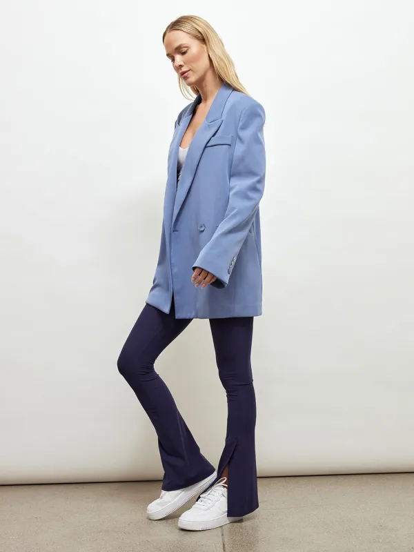 Double-Breasted Scuba Blazer - Blue sold by Carbon38