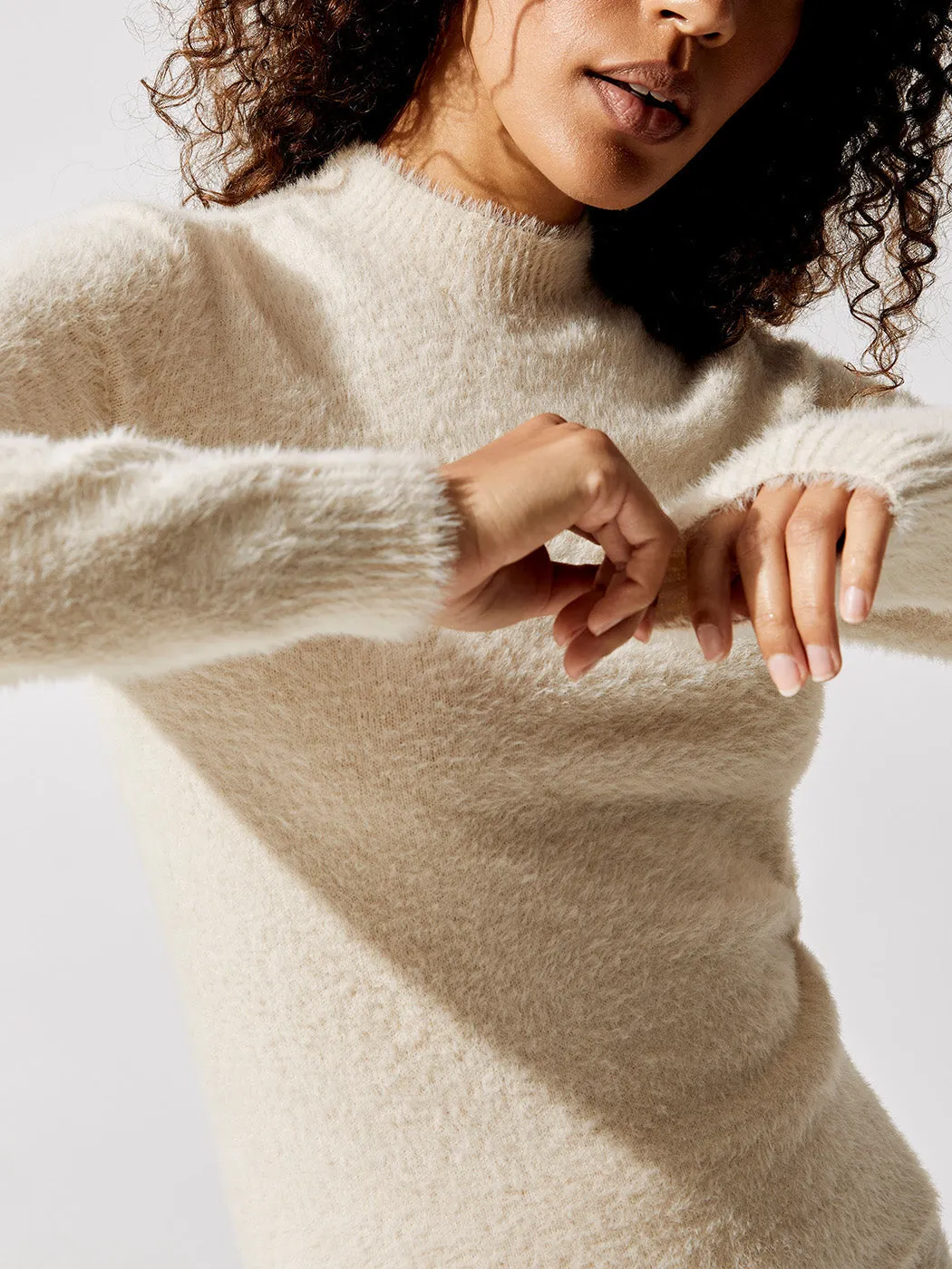 Eyelash Long Sleeve Mock Neck Sweater - Eggnog sold by Carbon38 product image thumbnail 5