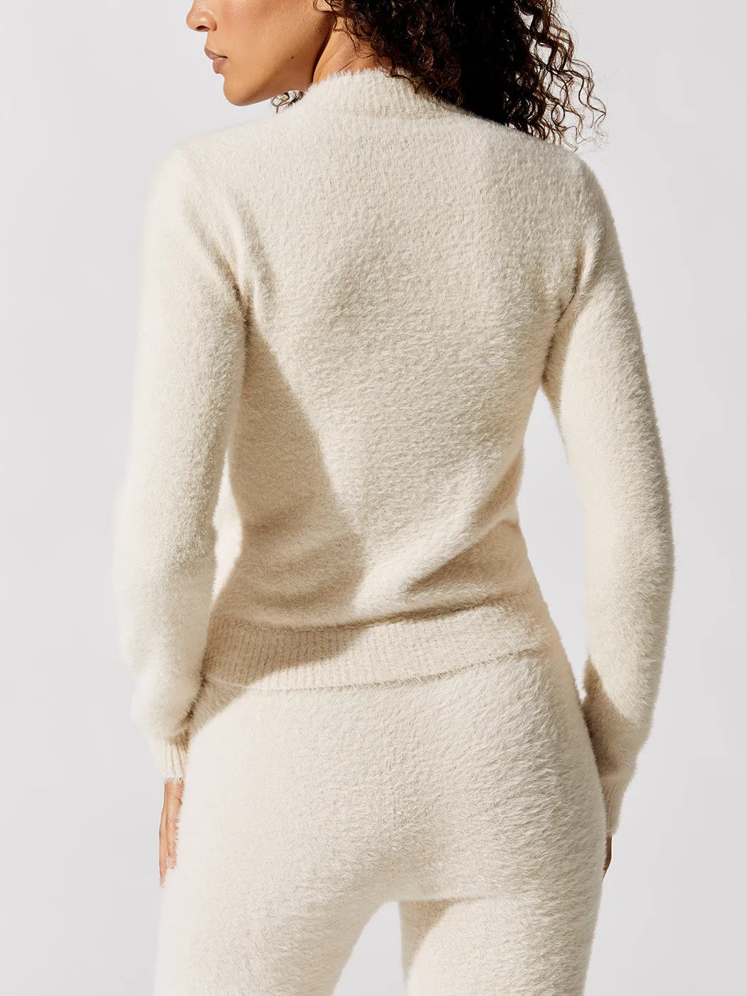 Eyelash Long Sleeve Mock Neck Sweater - Eggnog sold by Carbon38 product image thumbnail 2