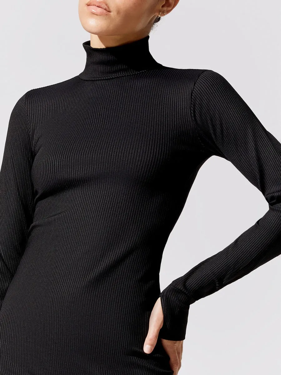 Ribbed Long Sleeve Dress - Black sold by Carbon38 product image thumbnail 4