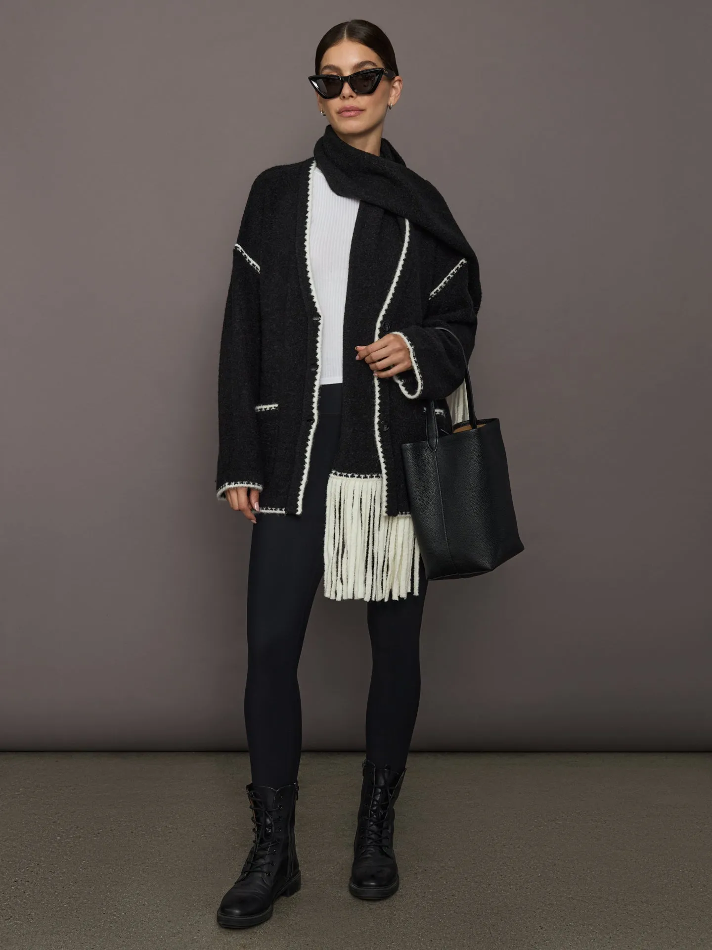 Sweater with Scarf - Black/Cream sold by Carbon38 product image thumbnail 4