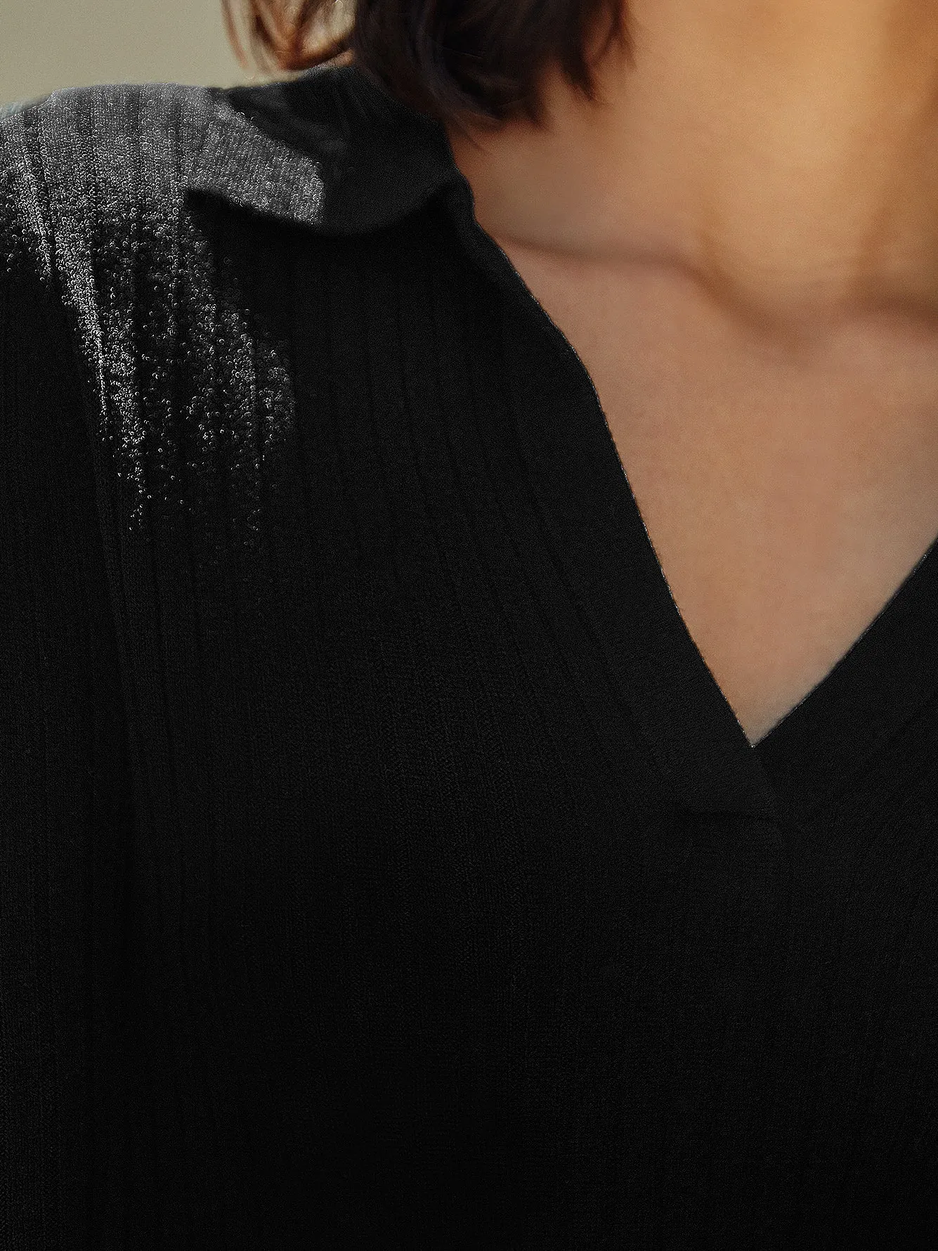 Ava Short Sleeve Polo - Black sold by Carbon38 product image thumbnail 5