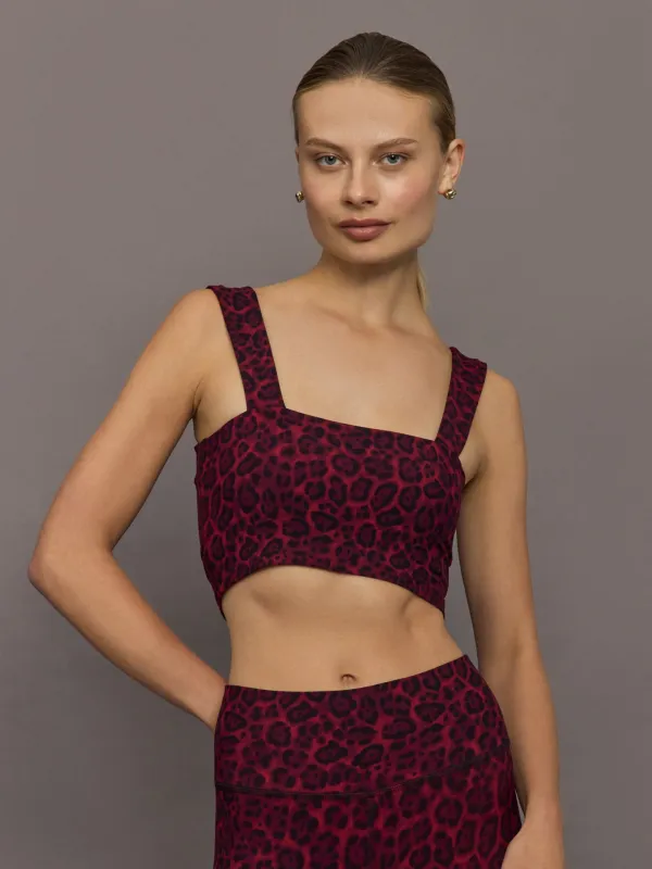 Square Neck Bra Top in Melt - Red Leopard sold by Carbon38