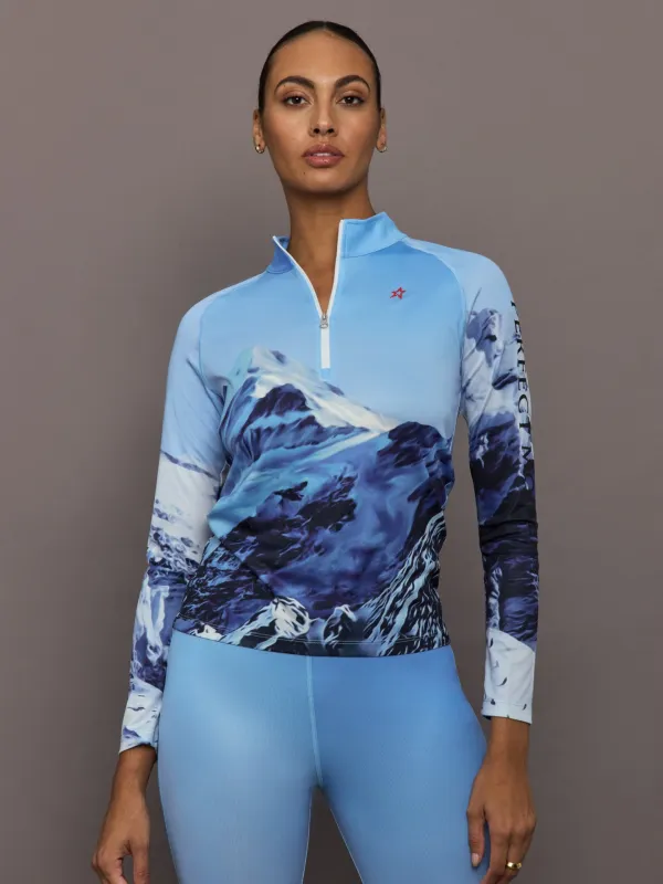 1/4 Zip Base Layer Top - Ski Lift Blue sold by Carbon38