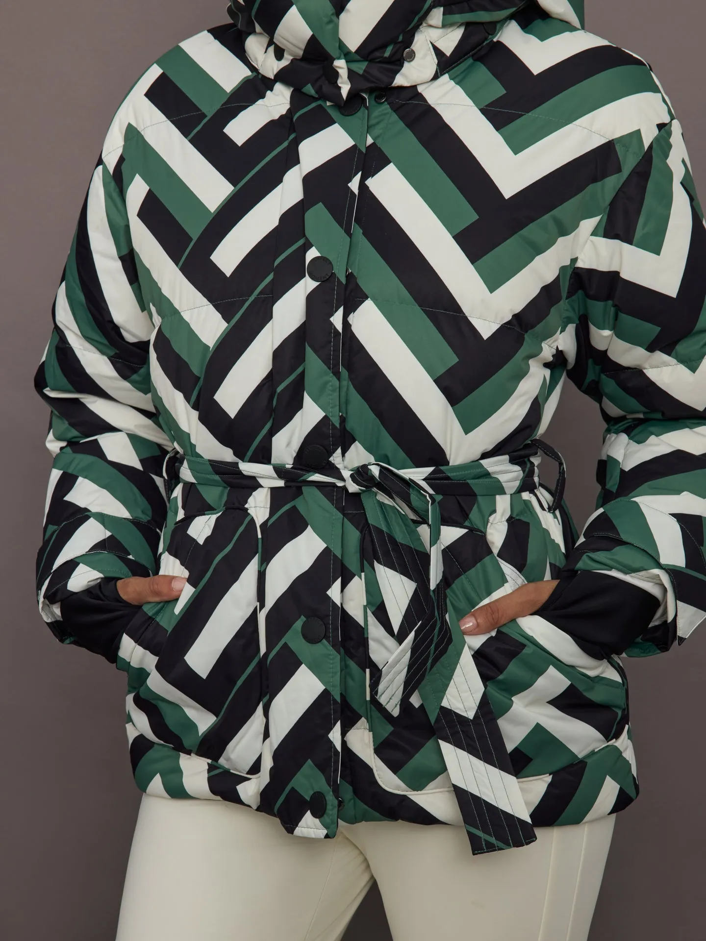 Cortina Ski Parka - Waffle Print - Green sold by Carbon38 product image thumbnail 5