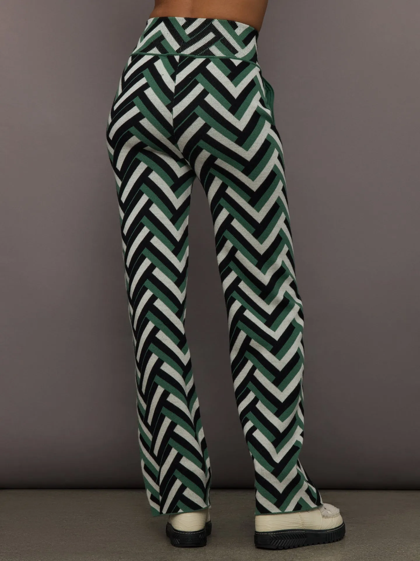 Chalet Merino Wool Knitted Pant - Waffle Print - Green sold by Carbon38 product image thumbnail 4