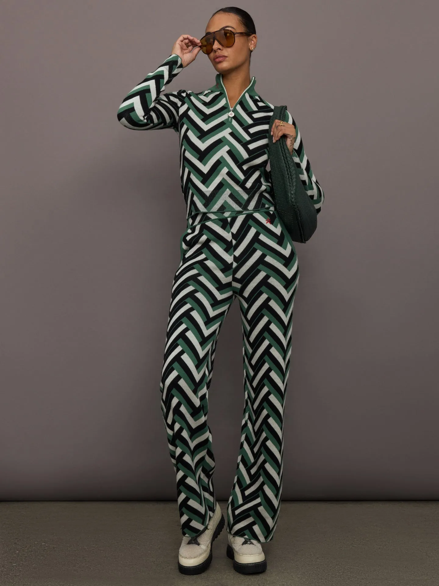 Chalet Merino Wool Knitted Pant - Waffle Print - Green sold by Carbon38 product image thumbnail 2