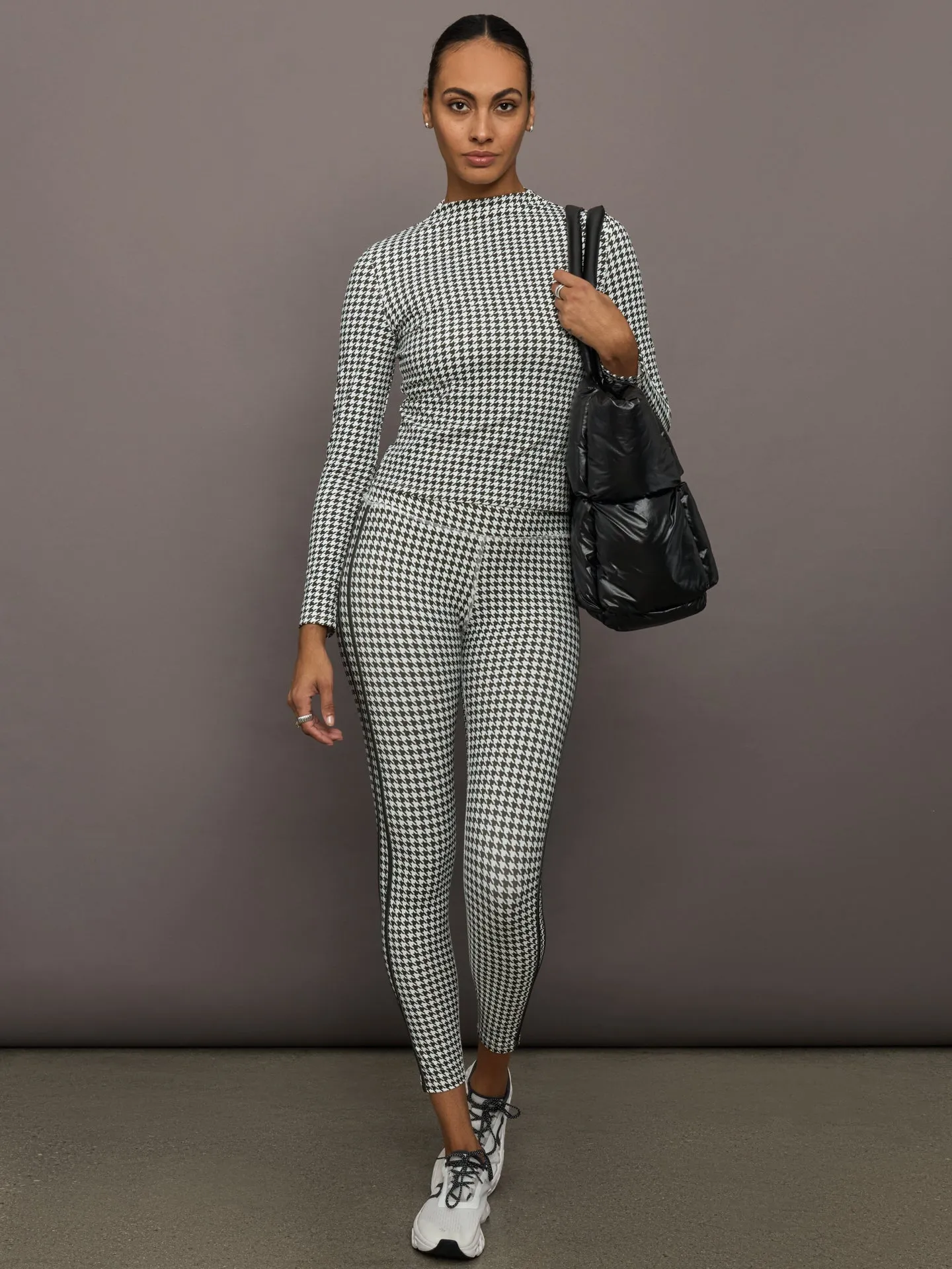 Houndstooth Mock Neck Top - Ivory / Faded Black sold by Carbon38 product image thumbnail 2