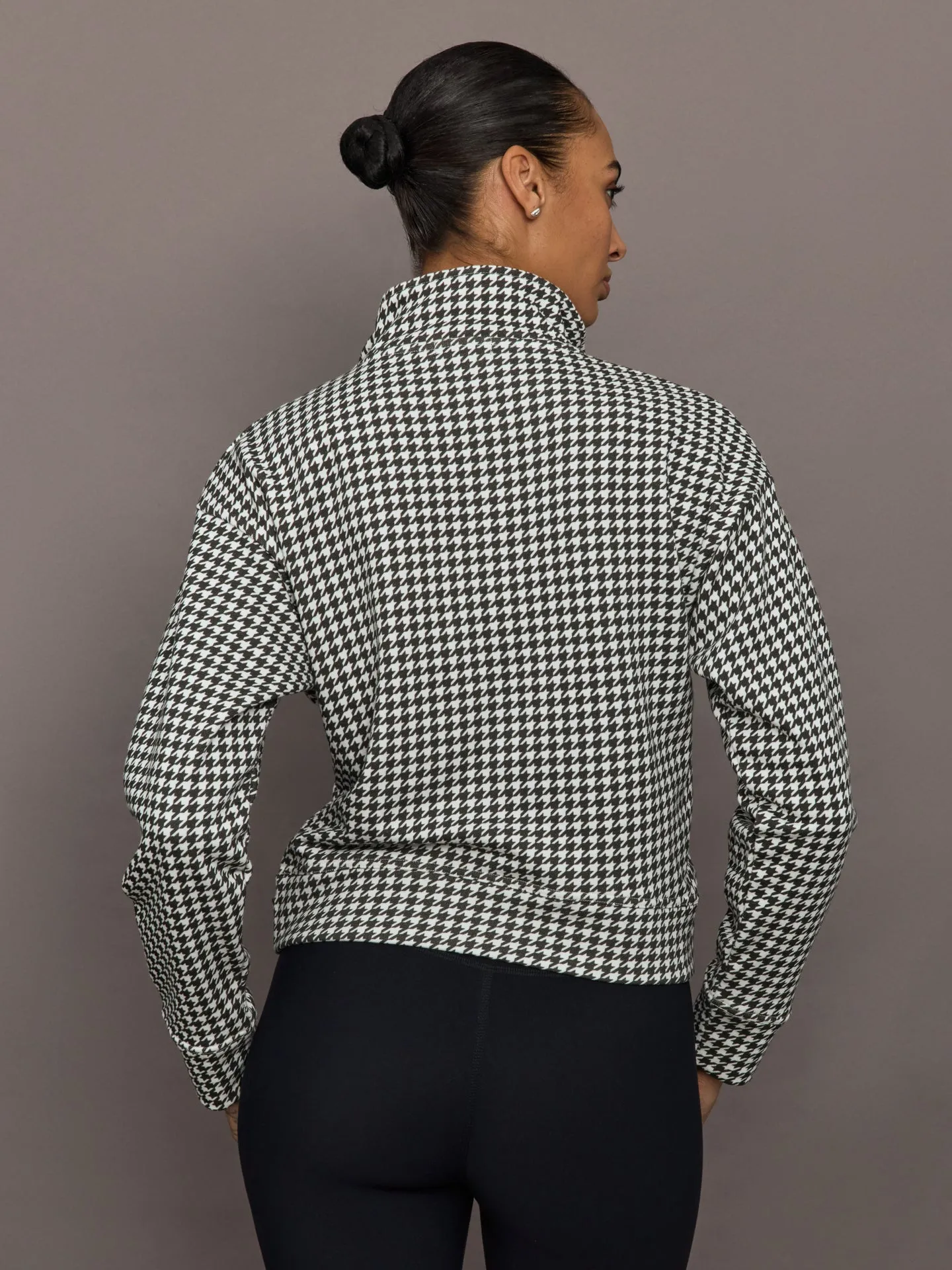 Houndstooth Half Zip - Ivory / Faded Black sold by Carbon38 product image thumbnail 4