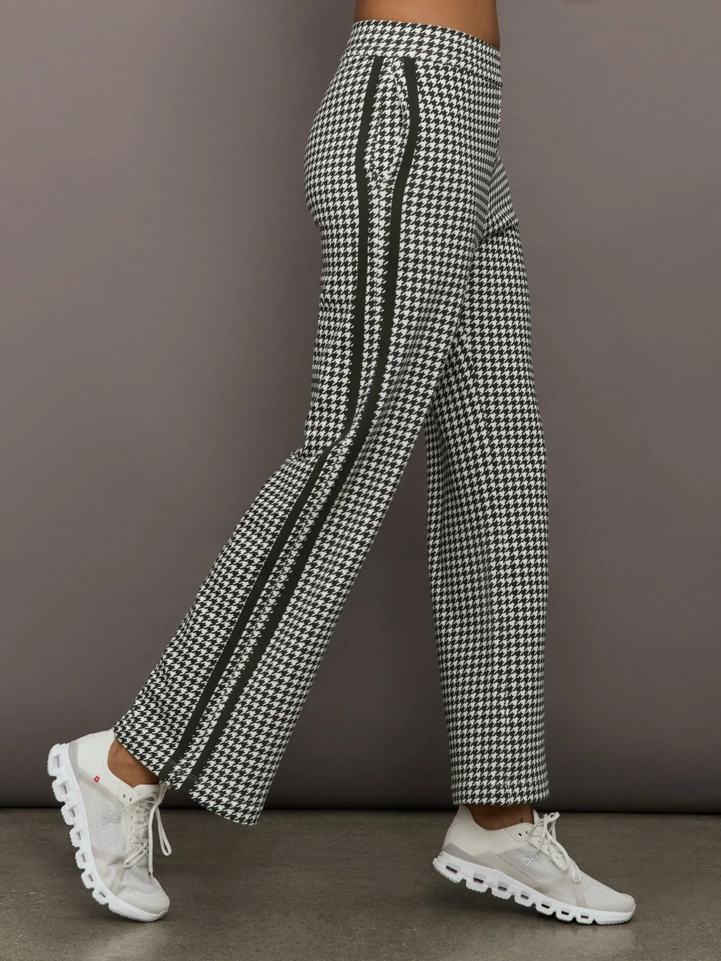 Houndstooth Track Pant - Ivory / Faded Black sold by Carbon38