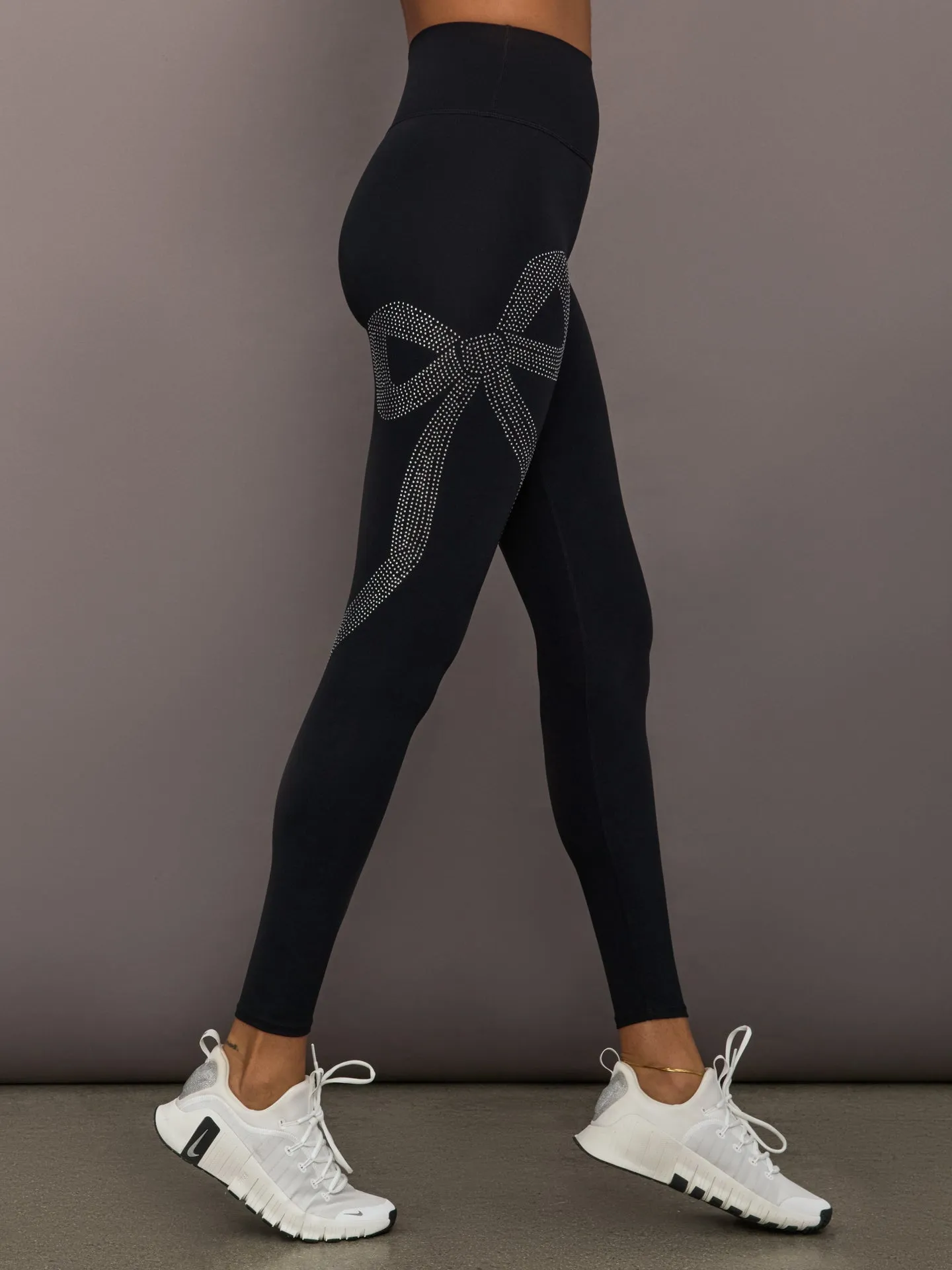 Rhinestone Bow Legging in Melt - Black sold by Carbon38