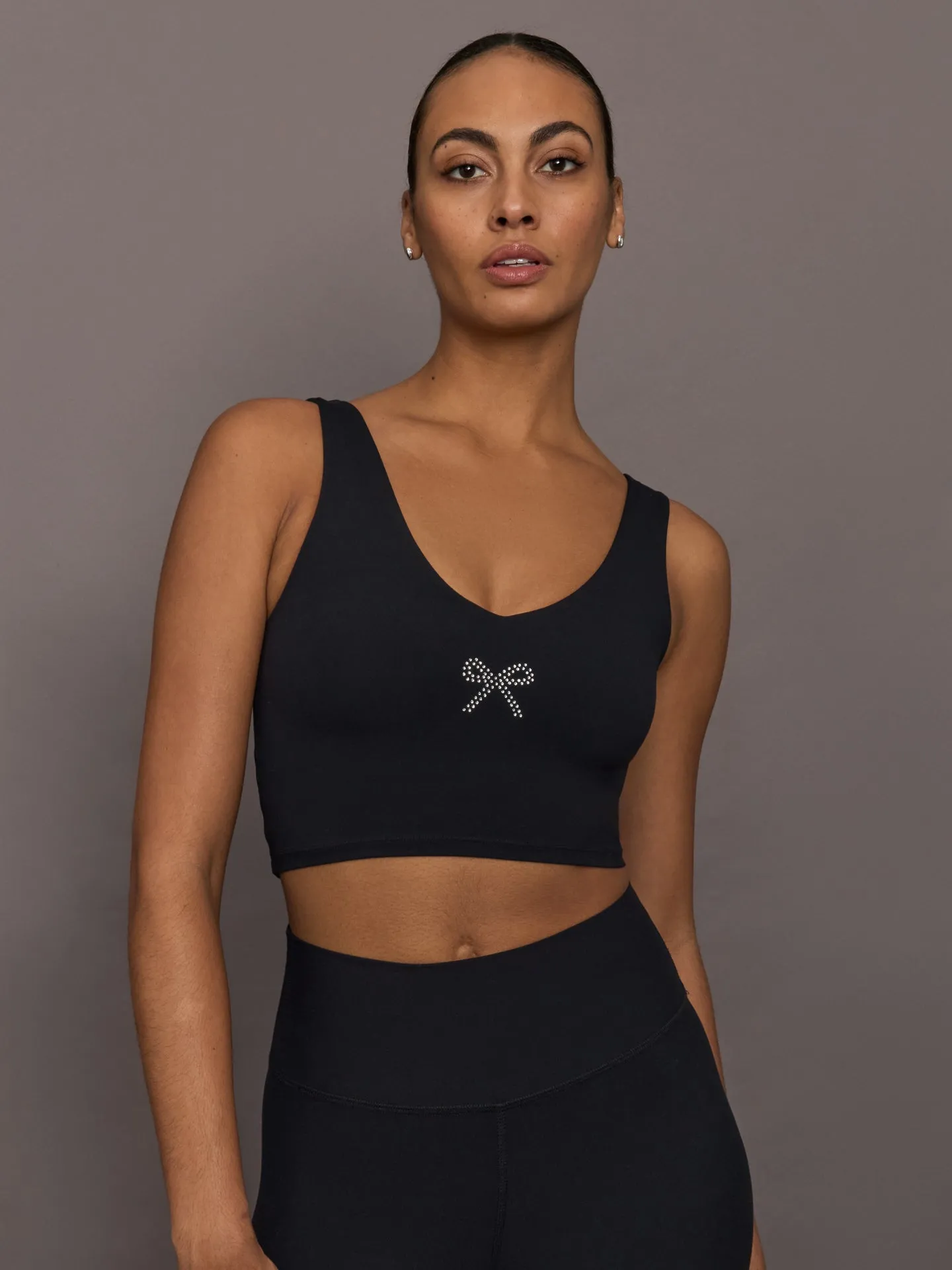 Rhinestone Bow Bra in Melt - Black sold by Carbon38