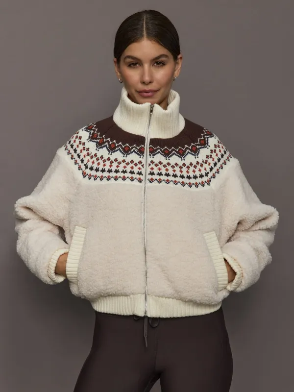 Fairisle Sherpa Jacket - Natural sold by Carbon38