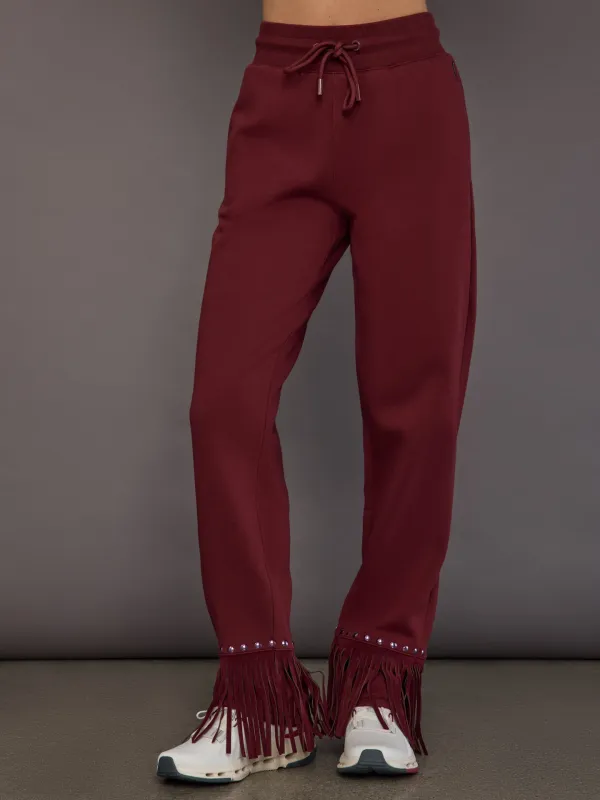 Reign Wide Leg Track Pant - Vino Rosso sold by Carbon38