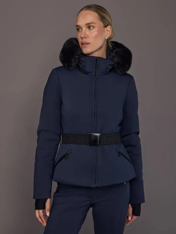 Hida Ski Jacket Faux Border - Navy sold by Carbon38