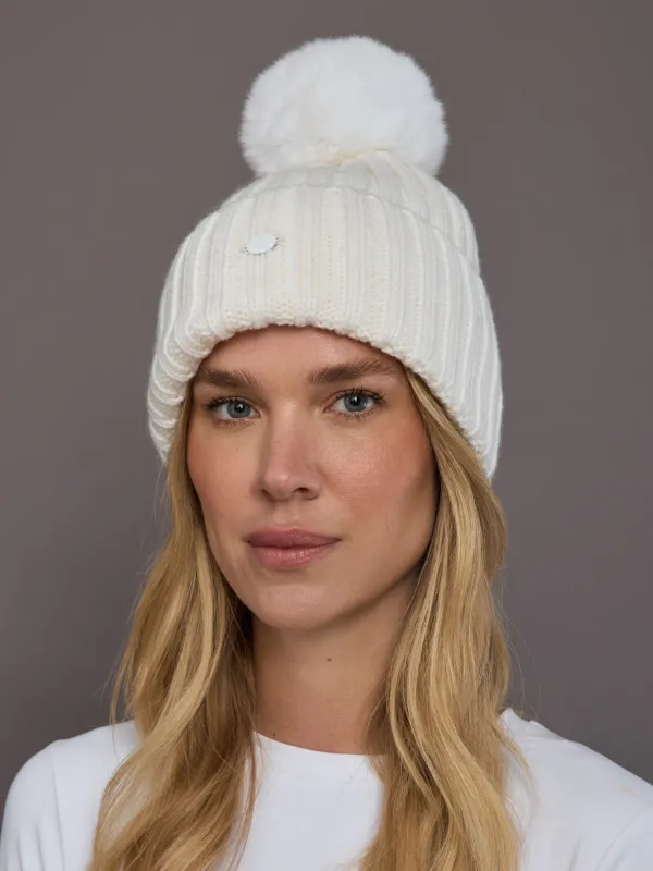 Una Beanie - Ivory sold by Carbon38