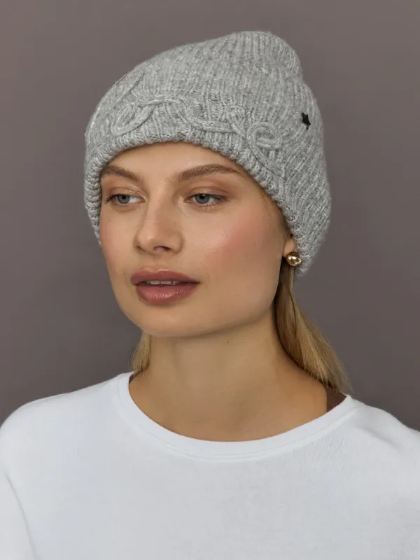 Love Embroidered Knit Hat - Light Grey sold by Carbon38