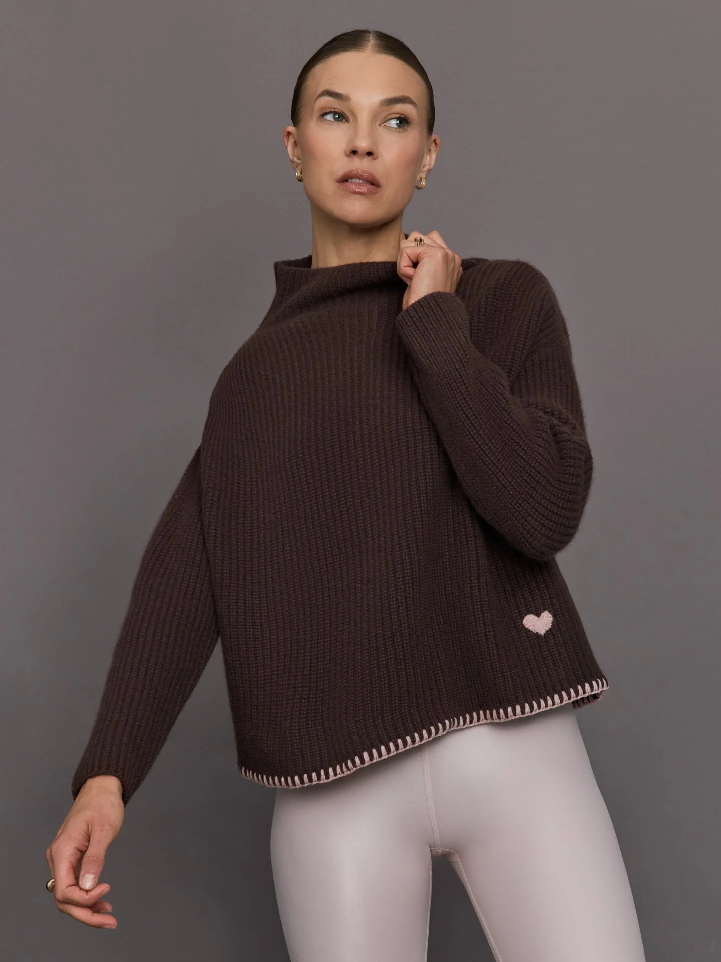 Marlow Cashmere Sweater - Cocoa sold by Carbon38
