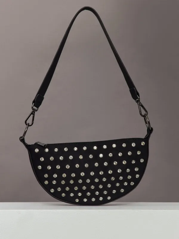 Superstar - Black with Rhinestones/ Black/Black Web sold by Carbon38