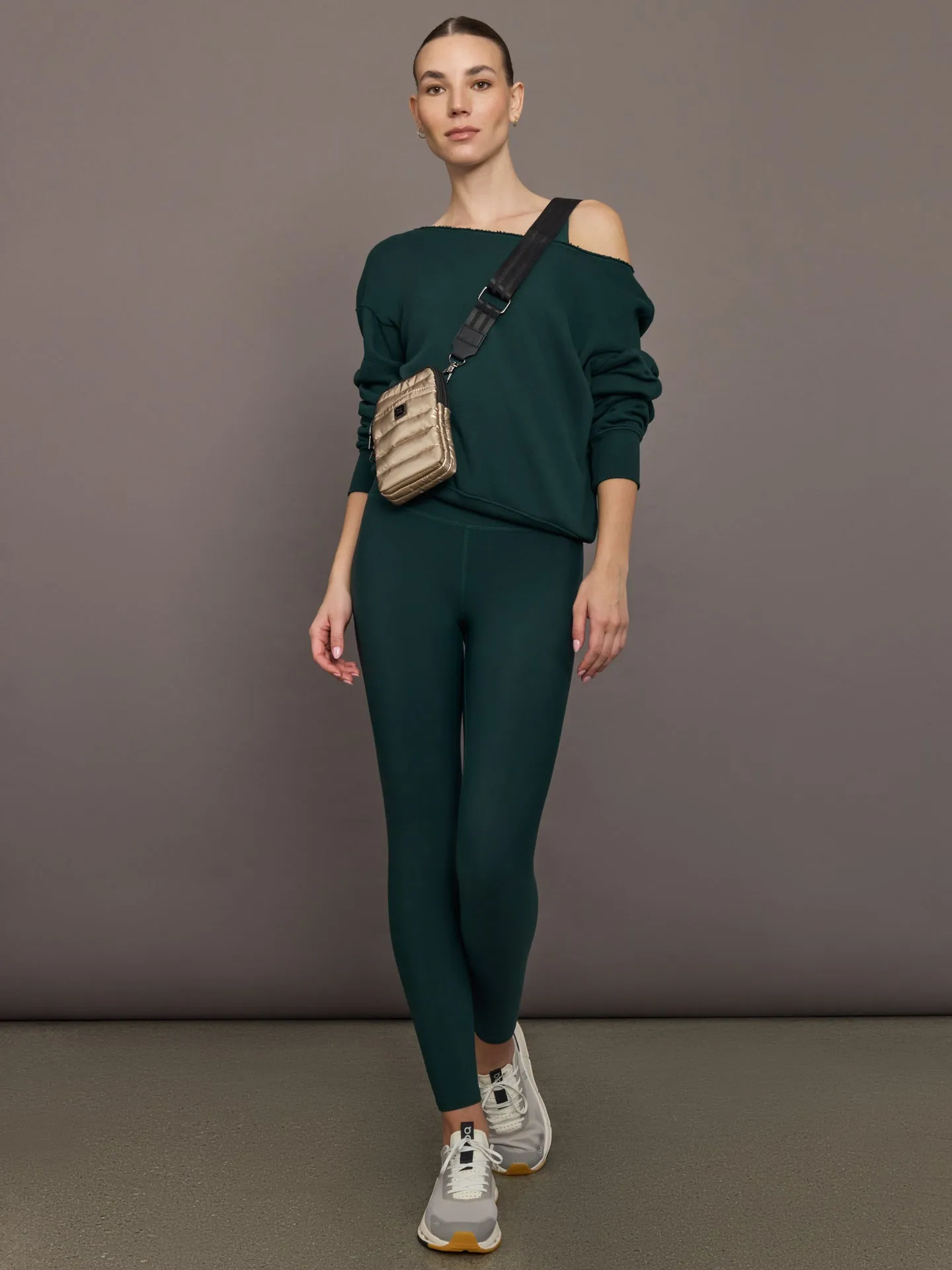 Off Shoulder Sweatshirt in French Terry - Forest sold by Carbon38 product image thumbnail 2