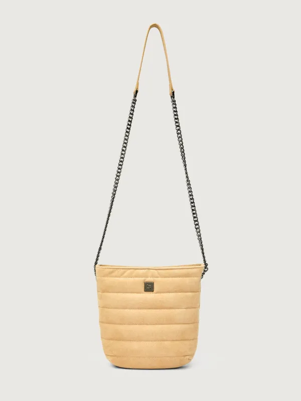 Dream Stash - Light Beige Sude/Gunmetal Hardware sold by Carbon38