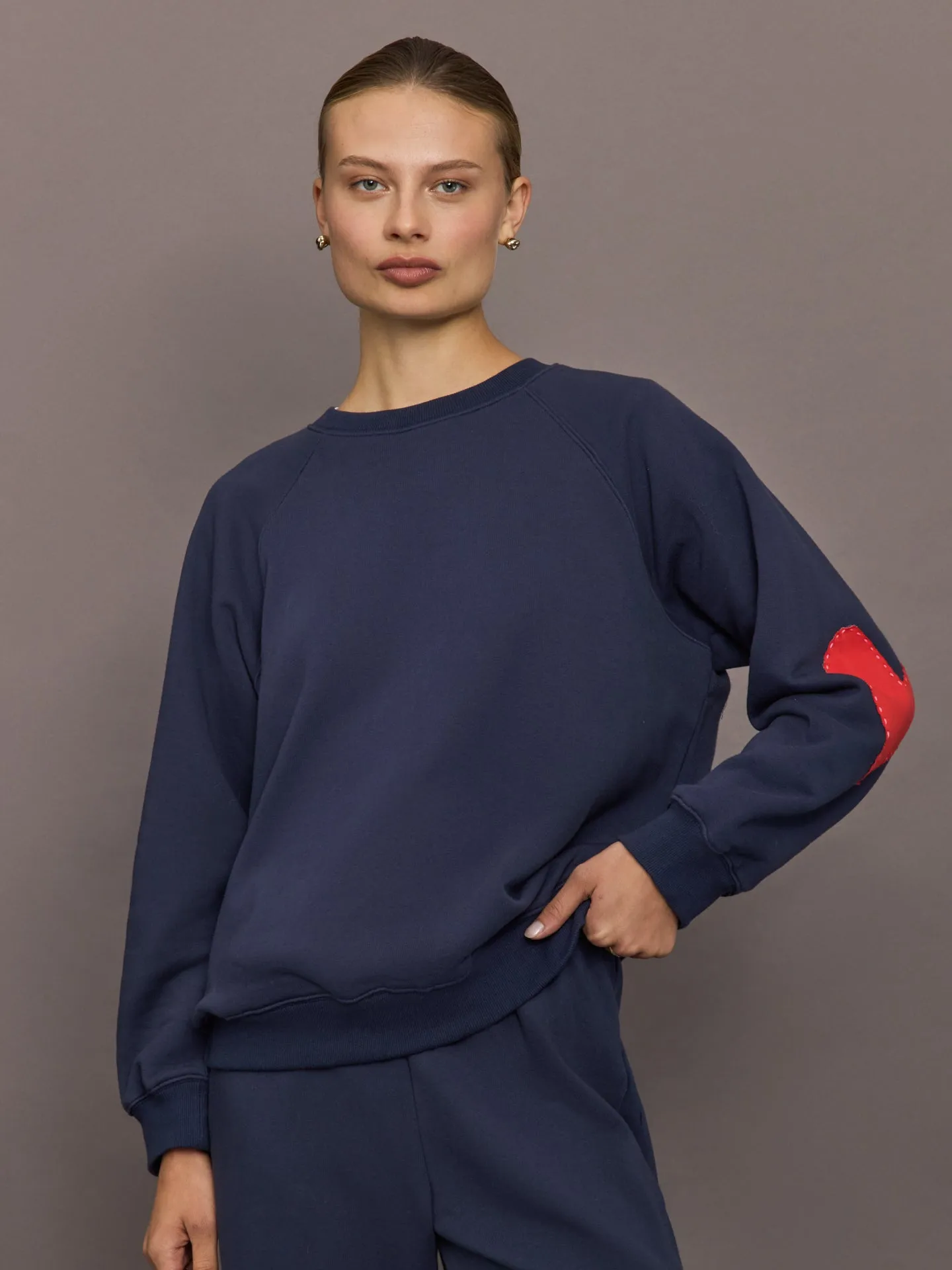 Benton Imperfect Heart Patch Sweatshirt - Indigo Blue sold by Carbon38 product image thumbnail 3