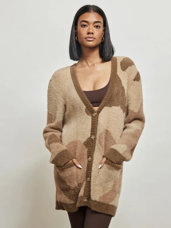 Talon Cardigan - BEIGE CAMO sold by Carbon38