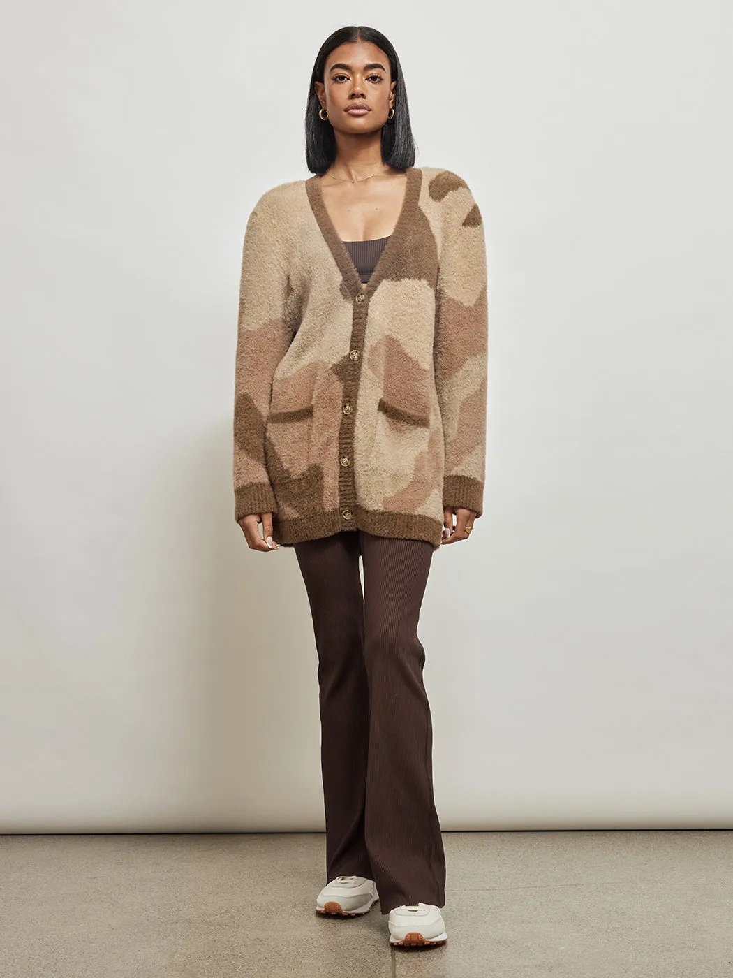 Talon Cardigan - BEIGE CAMO sold by Carbon38 product image thumbnail 3