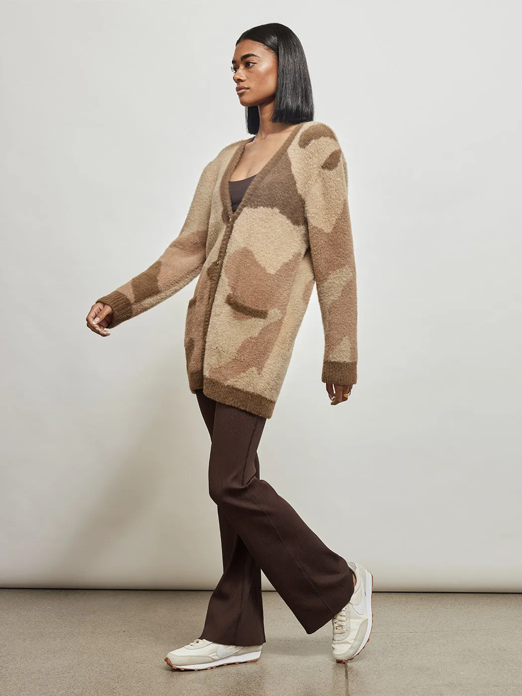 Talon Cardigan - BEIGE CAMO sold by Carbon38 product image thumbnail 4