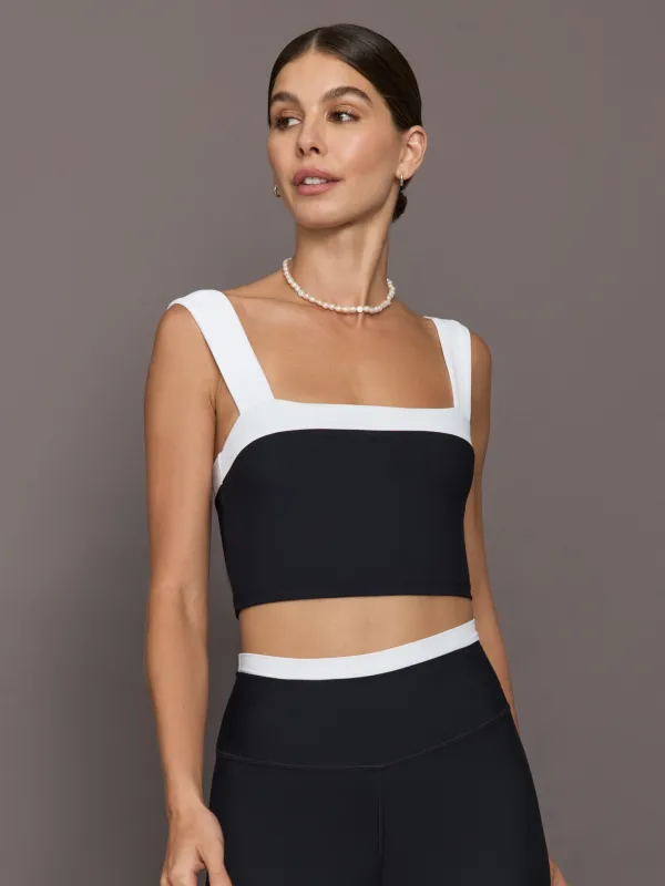 Square Neck Contrast Bra in Melt - Black/White sold by Carbon38