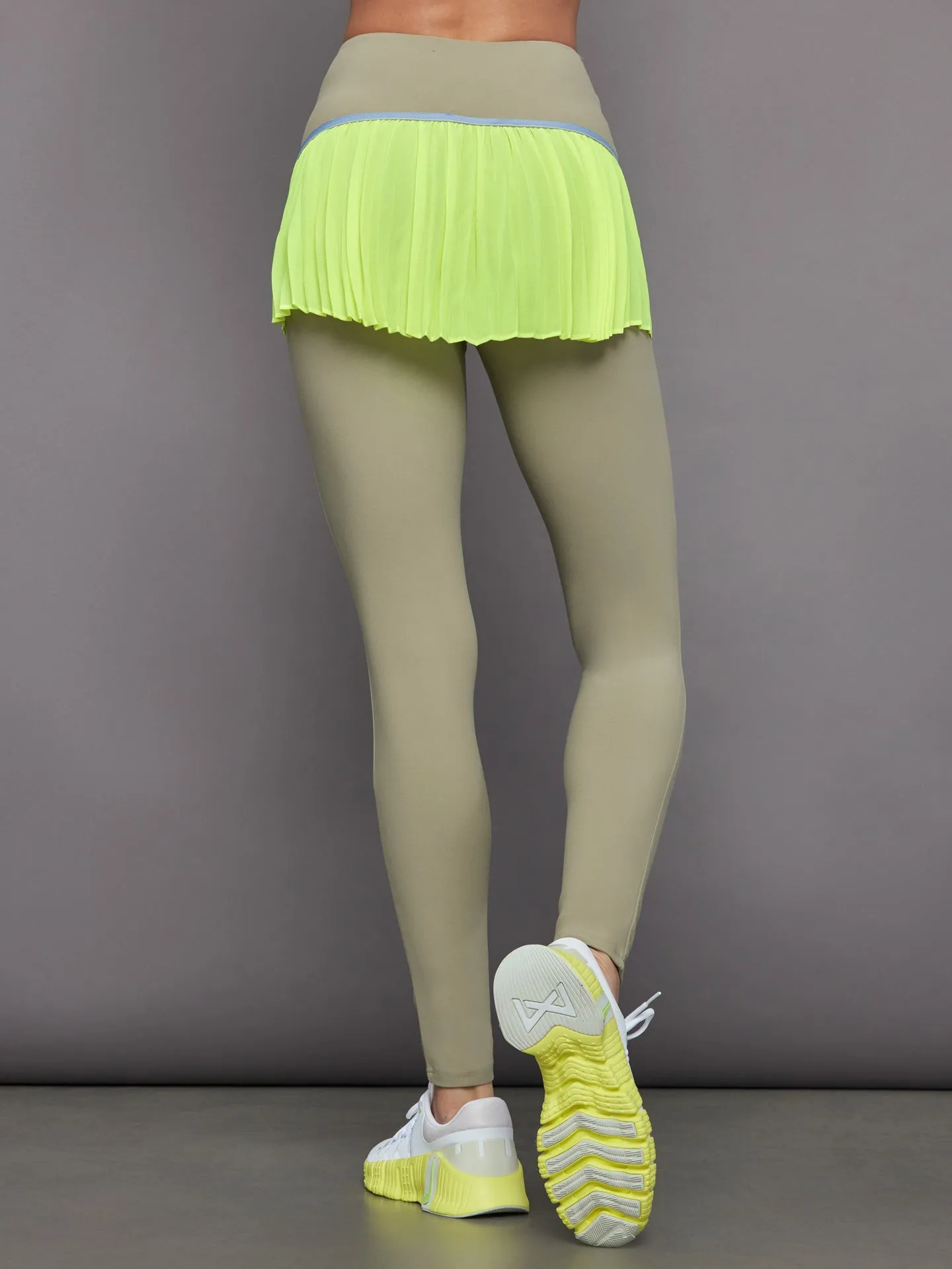 Pleated Skirt Legging in Melt - Silversage / Acid Lime sold by Carbon38 product image thumbnail 2