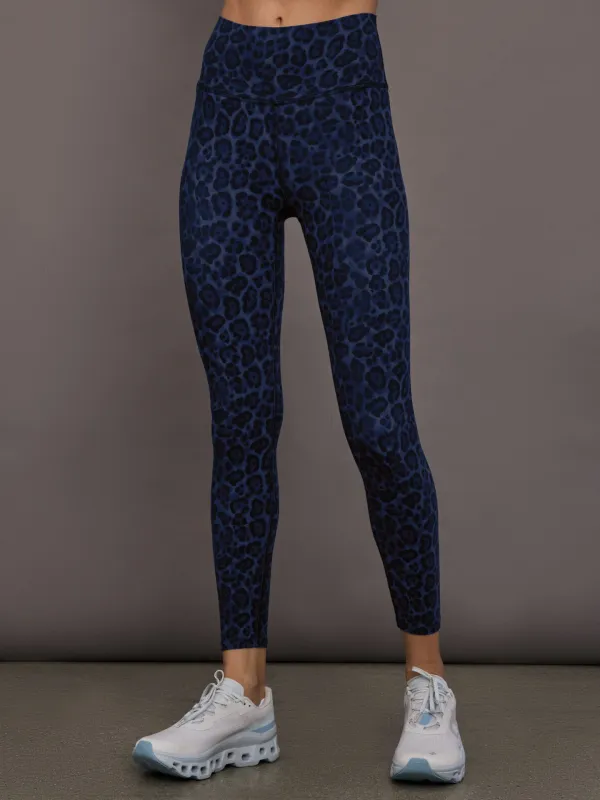 High Rise Legging in Melt - Navy Leopard sold by Carbon38