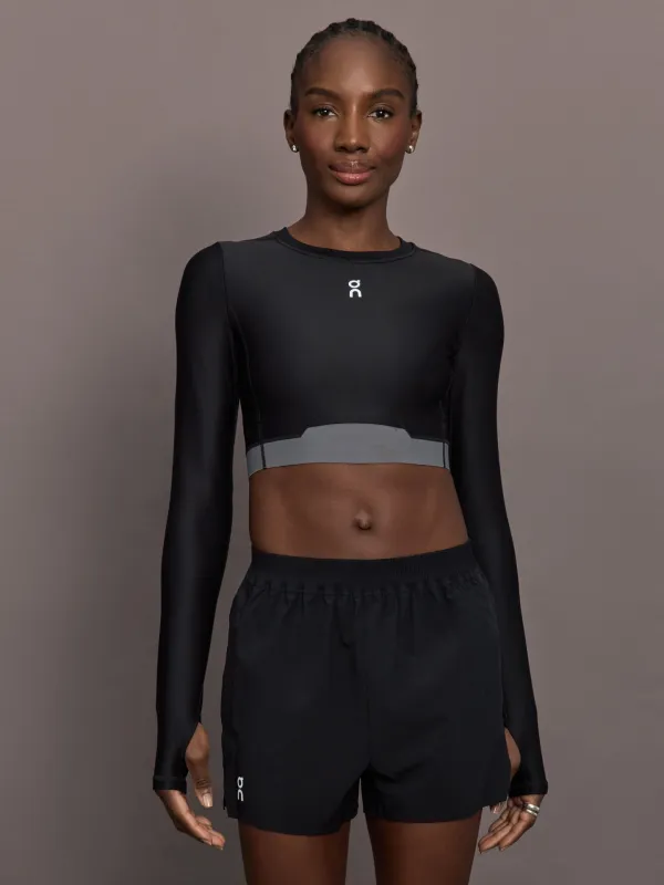 Train Long Sleeve Crop - Black sold by Carbon38