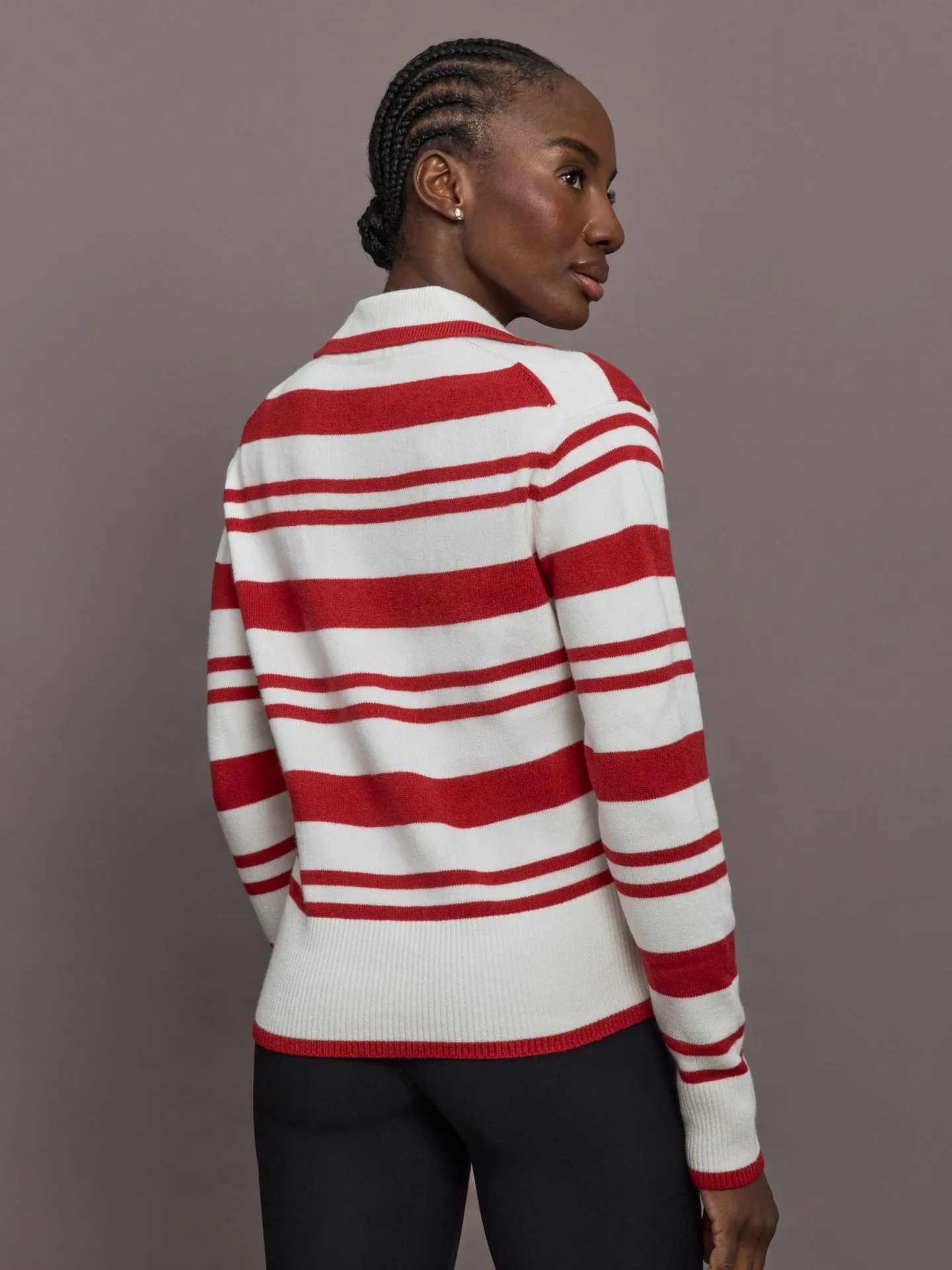 Johnny Collar Striped Sweater - Red/Cream sold by Carbon38 product image thumbnail 4