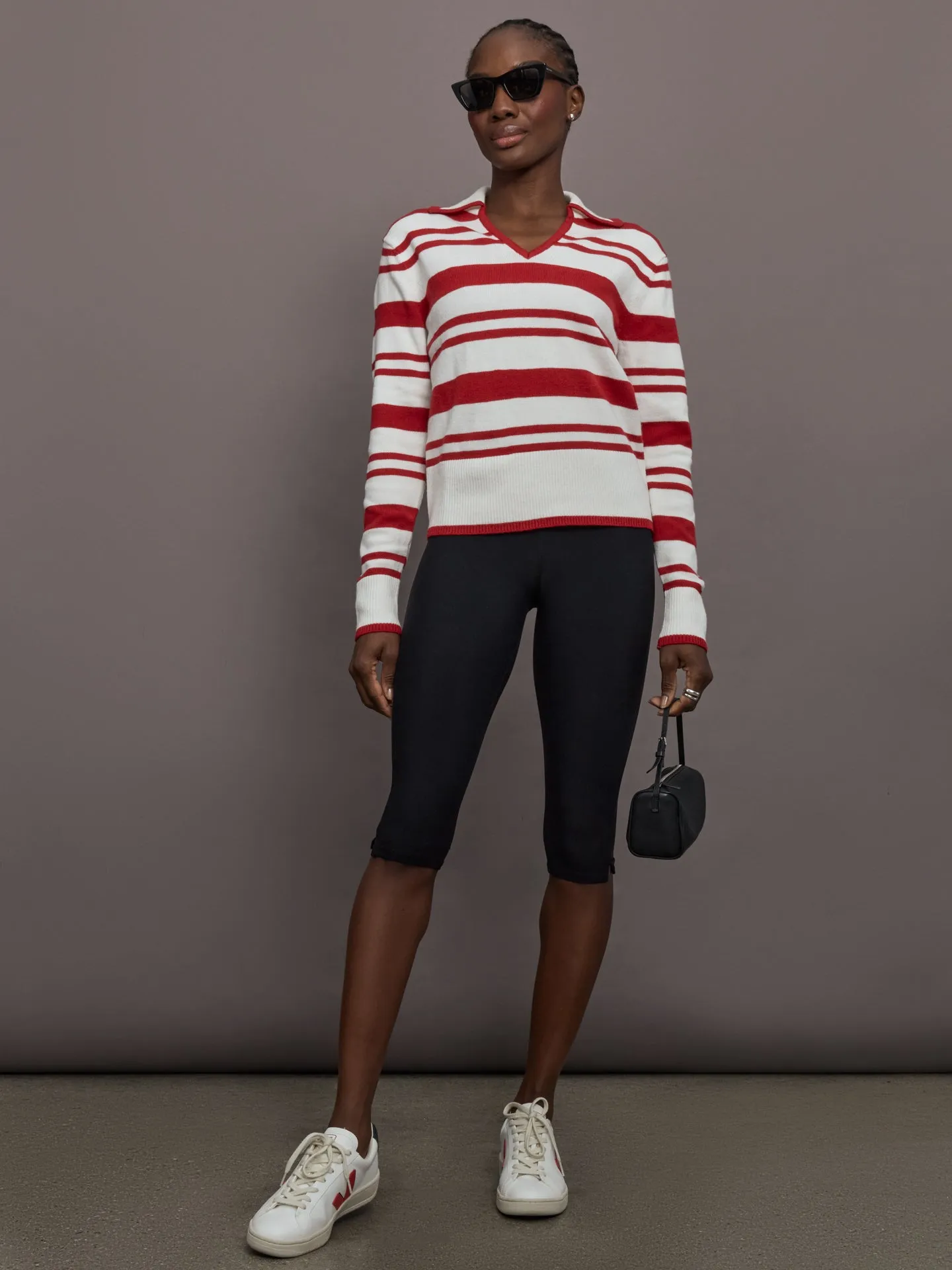 Johnny Collar Striped Sweater - Red/Cream sold by Carbon38 product image thumbnail 2