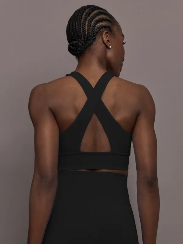 Support Bra in Diamond Compression - Black sold by Carbon38