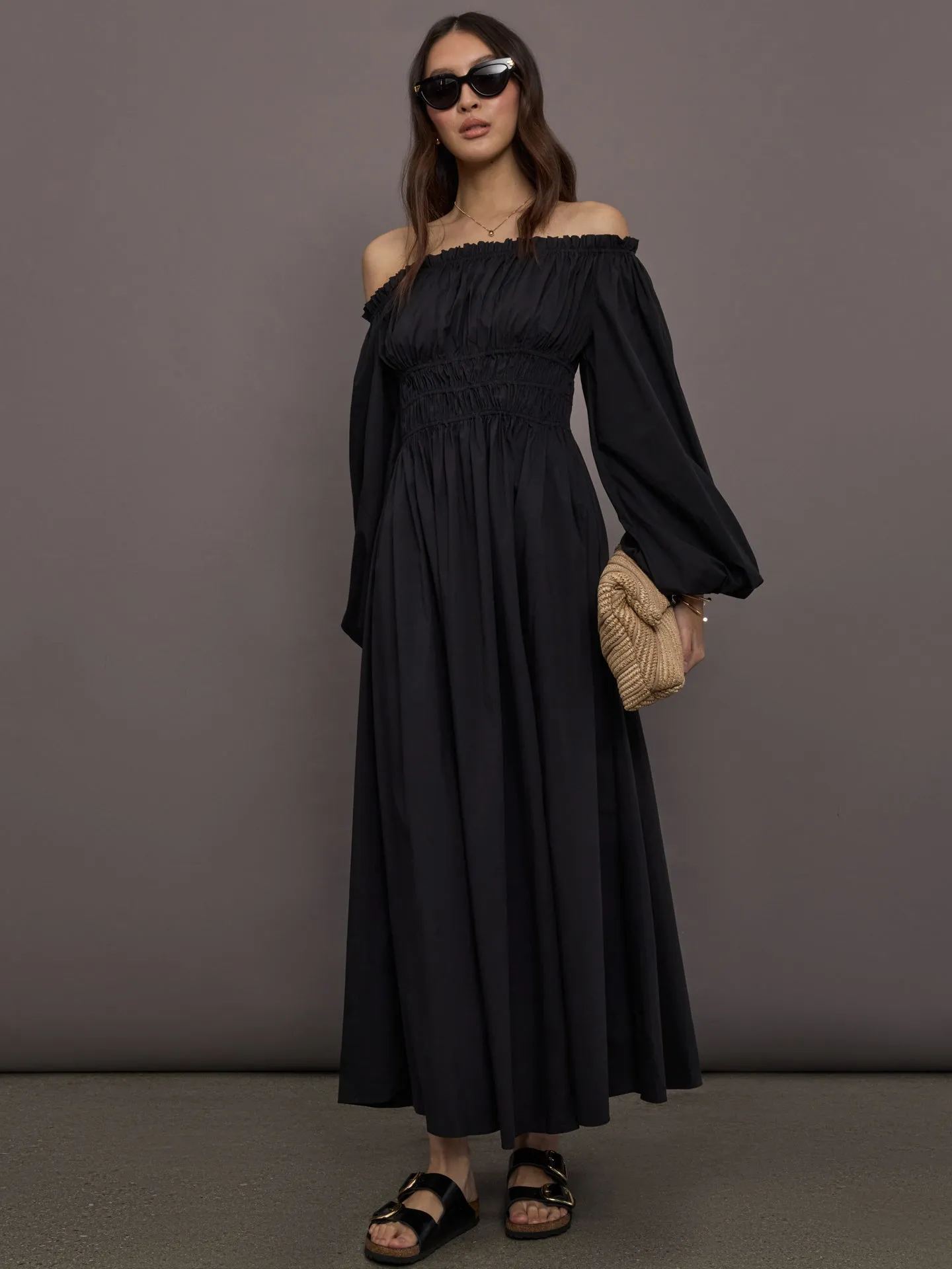 Raquela Off The Shoulder Ruffle Maxi Dress - Black sold by Carbon38 product image thumbnail 5