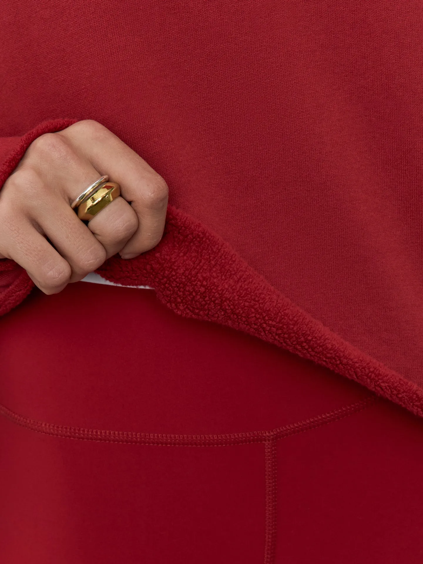 Crew Neck Sweatshirt in French Terry - Cherry Red sold by Carbon38 product image thumbnail 5