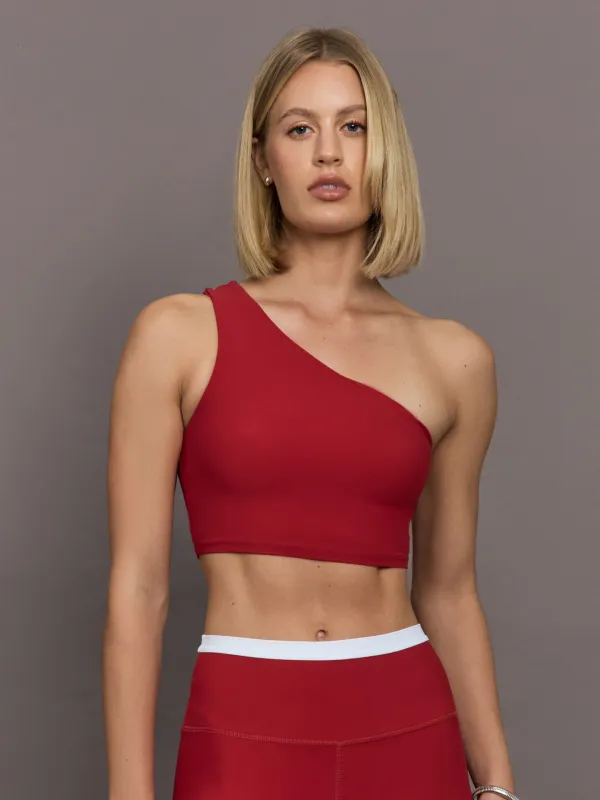 One Shoulder Bra in Melt - Cherry Red made by Carbon38